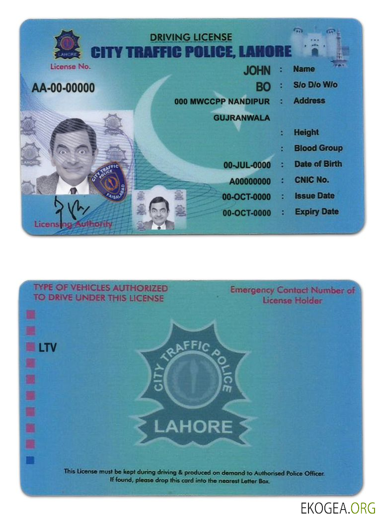 Pakistan City Traffic Police Lahore driver license